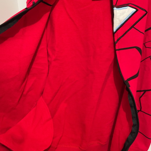 Iron man Marvel Full Zip Hooded Jacket Boys Size XL (14/16) Red/Multicolor - Picture 2 of 10